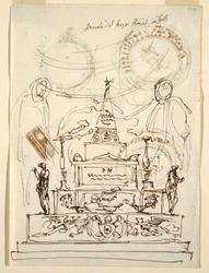 Project voor een catafalk voor de uitvaartdienst van paus Pius VI in Forli