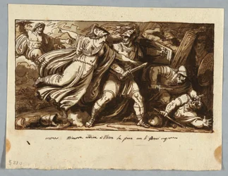 Blad uit een Schetsboek: Minerva Beveelt Ulysses om Vrede te Sluiten met de Vrijers van Penelope (Minerva induce Ulisse alla pace con i Proci)