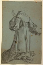 Blad met schets van een monnik
