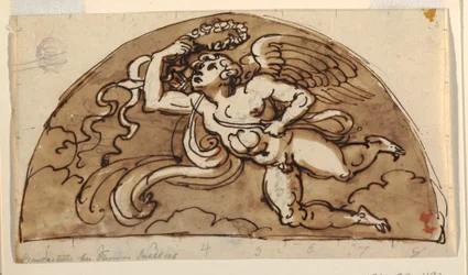 Lente, lunet voor plafond, Sala Ottagonale, Palazzo Milzetti, Faenza