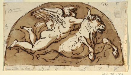 Tarus, lunet voor plafond, Sala Ottagonale, Palazzo Milzetti, Faenza