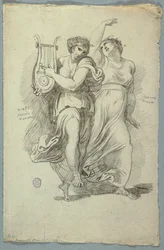 Terpsichore, muze van dans en Erato, muze van liefdespoëzie