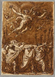 De apostelen dragen het lichaam van de Maagd naar het graf, Studie naar Lodovico Carracci