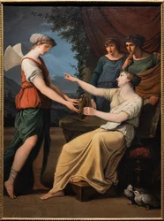 Venus beveelt Psyche om het water van de Styx te halen