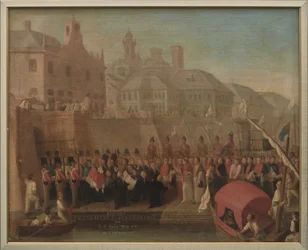 Genua. Bezoek van Paus Pius VII aan de Vrijhaven op 5 mei 1815.