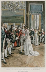 Madame Bonaparte ontvangt ambassadeurs in de Tuilerieën