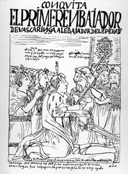 Martin de Ayala begroet Francisco Pizarro en Diego de Almagro