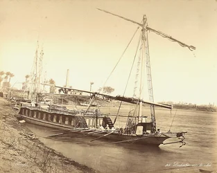 Egyptische boot op de Nijl, in Egypte