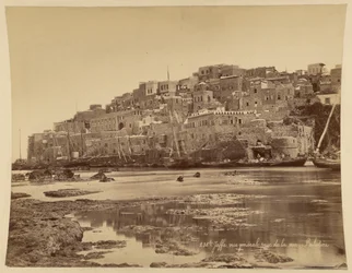 Jaffa, algemeen gezicht vanaf de zee, Palestina