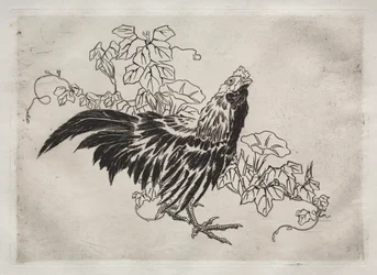 Dinerservies (Rousseau-servies): Haan en ochtendglorie (nr. 25)