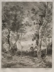 Landschap, of Het Witte Paard, naar Corot