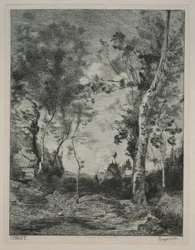 Landschap, of Het witte paard, naar Corot