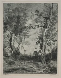 Landschap, of Het Witte Paard, naar Corot