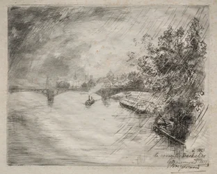 Uitzicht op de brug van Saint-Pères