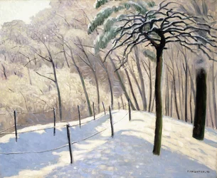 Sneeuwlandschap in Bois de Boulogne, 1905