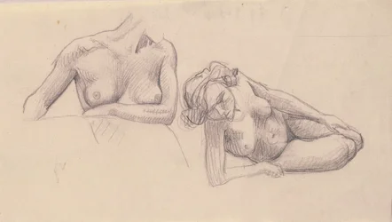 Twee studies van vrouwelijke naakten