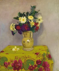 Gele madeliefjes en diverse bloemen, 1911