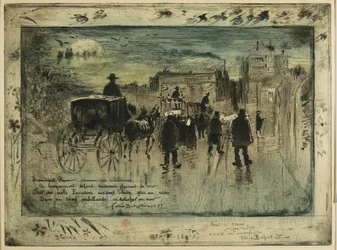 Begrafenisstoet op de Boulevard de Clichy