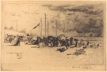 Een korrel in Trouville, storm in Trouville, 1874-1875