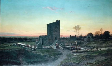 Romeins landschap of, Het washuis van Albano
