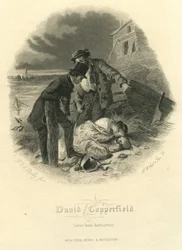David Copperfield: Gered van vernietiging, gegraveerd door H.B. Hall und Sons, 1867