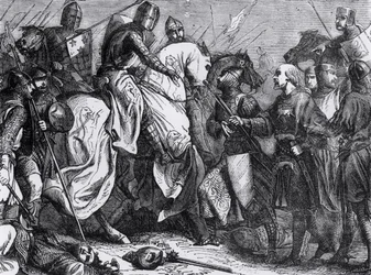 Hendrik III (1207-72) bij de Slag bij Lewes, 14 mei 1264