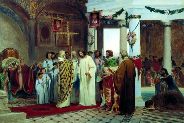 De doop van grootvorst van Kiev Vladimir de Grote in 987, 1883