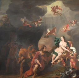 Aeneas ontvangt een nieuw harnas van Venus