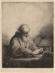 Een oude man leest