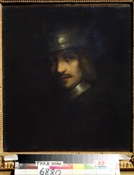 Portret van een man met helm