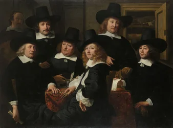Zes regenten en de koster van het Nieuw Zijds Instituut voor de Buitensteun van de Armen, Amsterdam, 1657