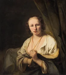 Vrouw met parels in haar haar, c.1653