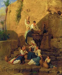 Am Brunnen in Taormina - Bij de fontein in Taormina