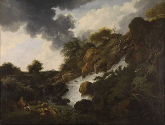 Berglandschap met waterval
