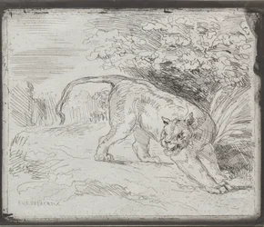 Een gevangen tijger, 1854