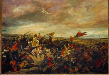 Slag bij Poitiers of Koning Jan II Le Bon bij de Slag bij Poitiers op 19 september