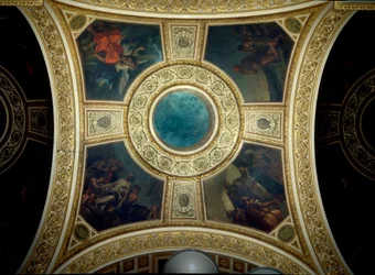 Geschiedenis en Filosofie. Koepel van de bibliotheek van de Nationale Vergadering. Schilderij van Eugène Delacroix (1798-1863)