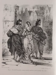 Illustraties voor Faust: Faust probeert Marguerite te verleiden, 1828