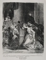 Illustraties voor Faust: Marguerite in de Kerk, 1828