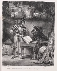 Illustraties voor Faust: Méphistophélès bezoekt Faust