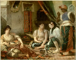 Vrouwen van Algiers in hun appartement, schilderij van Eugène Delacroix (1798-1863), 1834, 1,80 x 2,29 m, Parijs, Louvre Museum