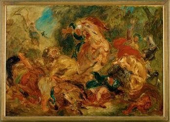 Leeuwenjacht (schilderij op doek)