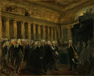 Mirabeau confronteert de markies de Dreux-Brézé schets, 1831