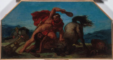 Schets voor de Salon de la Paix in het Hôtel de Ville in Parijs: Hercules doodt de centaur Nessus, tussen 1849 en 1852 (olieverf op doek)