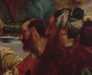 Studie van twee hoofden (naar De Bruiloft te Kana door Veronese), 1820