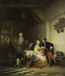 Interieur van een herberg