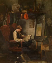 Jonge Kunstenaar in een Atelier