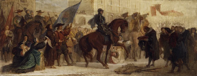 De intocht van Maximiliaan I in Praag na de overwinning op de Witte Berg in 1620