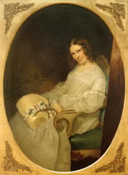Portret van Minna Pompilia von Rayski