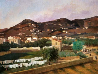 Uitzicht op de heuvel van Fiesole door Ferdinando Buonamici (1820-92)